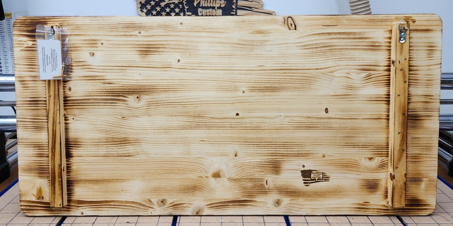 16" X 26" Wooden American Flag - Eagle - Pine Wood - Red White & Blue Flag