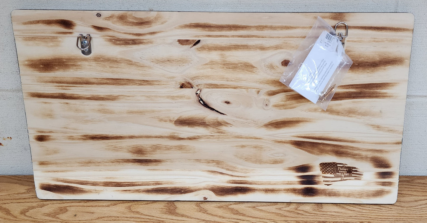 "We The People" Versus Wooden Rustic Subdued American 13"X25" Flag READY TO SHIP