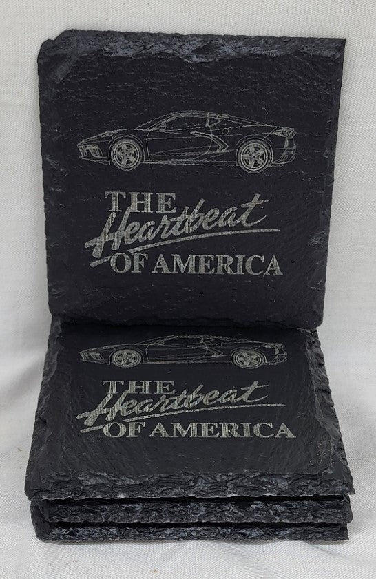 Slate Drink Coasters set of Four [4], Laser Engraved. Custom Coasters Available Free Shipping!