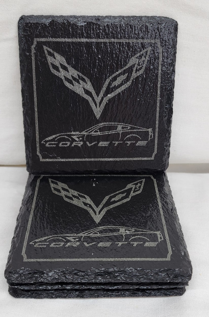 Slate Drink Coasters set of Four [4], Laser Engraved. Custom Coasters Available Free Shipping!