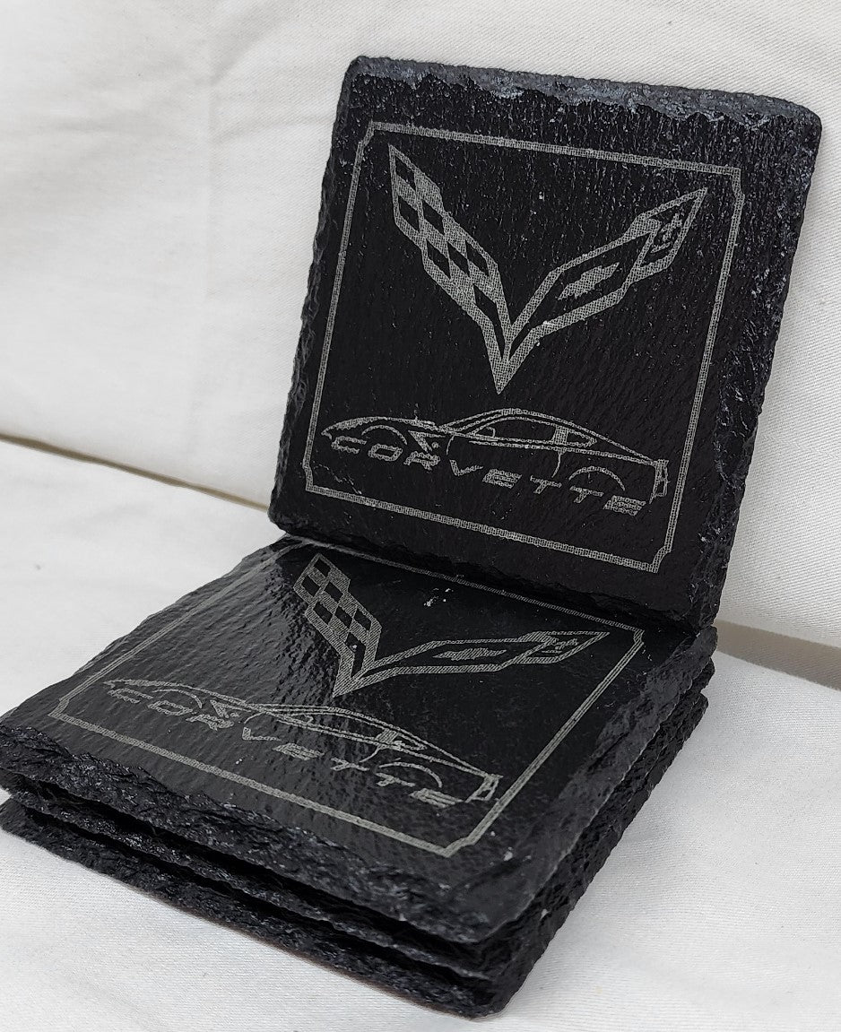 Slate Drink Coasters set of Four [4], Laser Engraved. Custom Coasters Available Free Shipping!