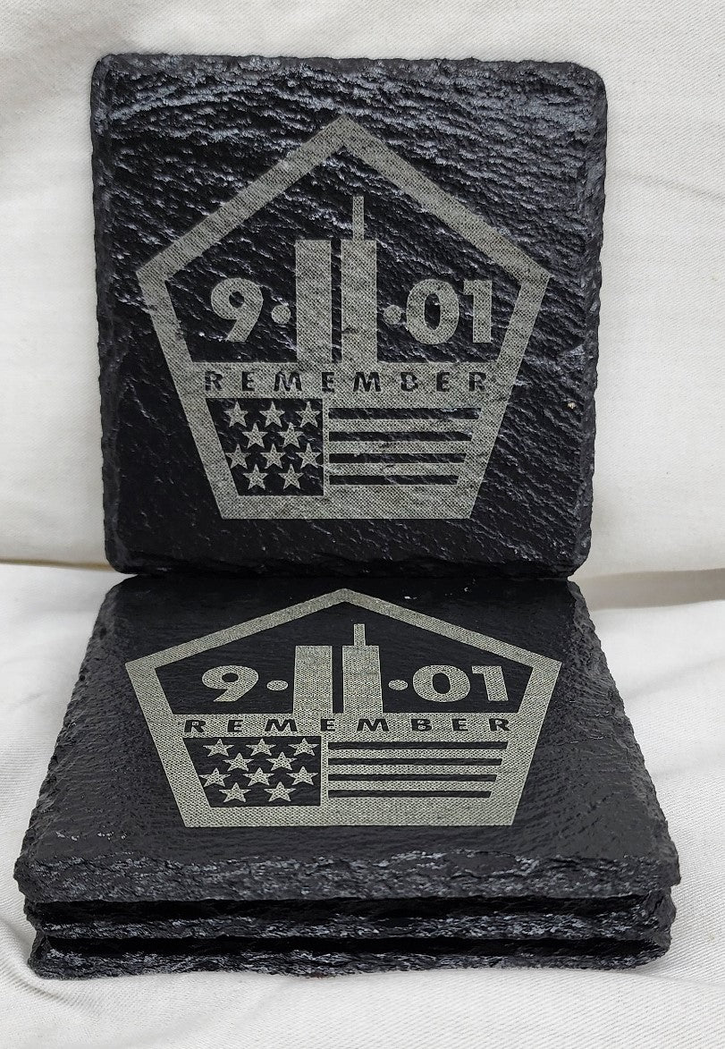 Slate Drink Coasters set of Four [4], Laser Engraved. Custom Coasters Available Free Shipping!