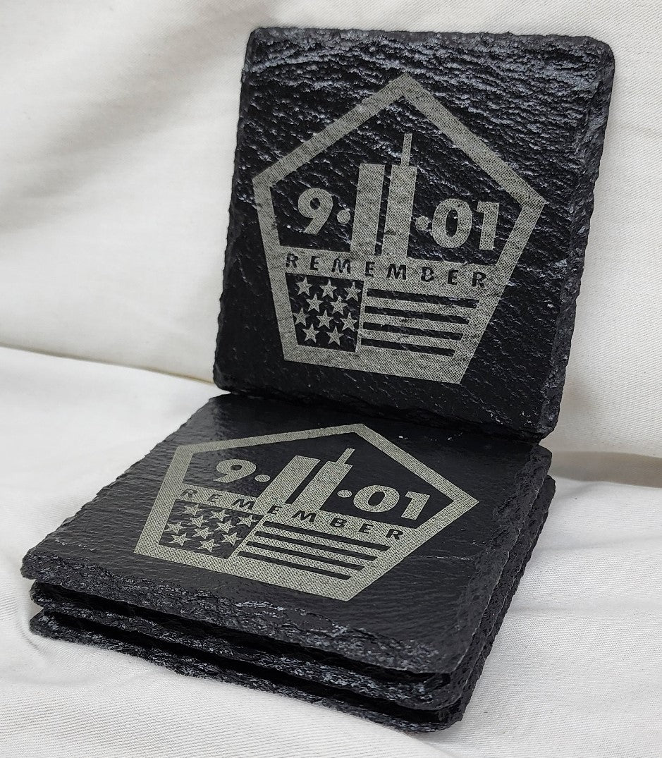 Slate Drink Coasters set of Four [4], Laser Engraved. Custom Coasters Available Free Shipping!