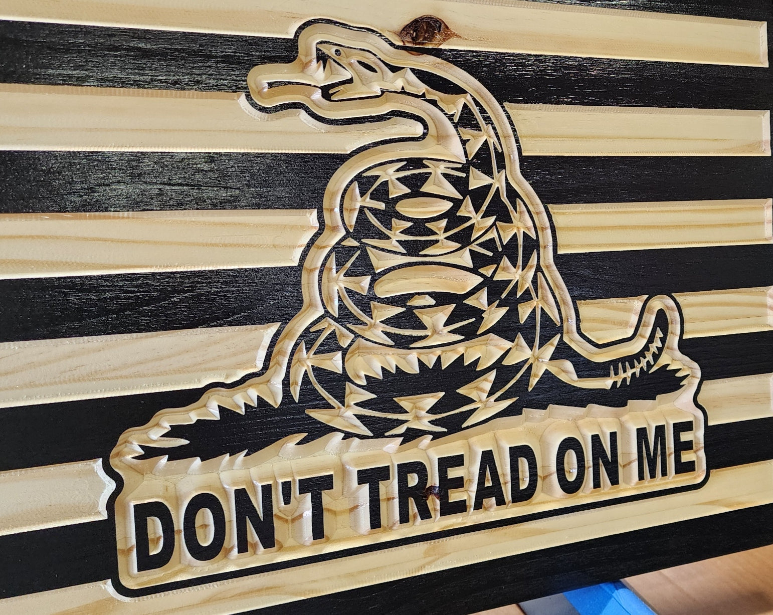 Rustic Alternative Dont factory Tread on Me American Wood flag custom made made from pine. Buy with confidence fast shipping