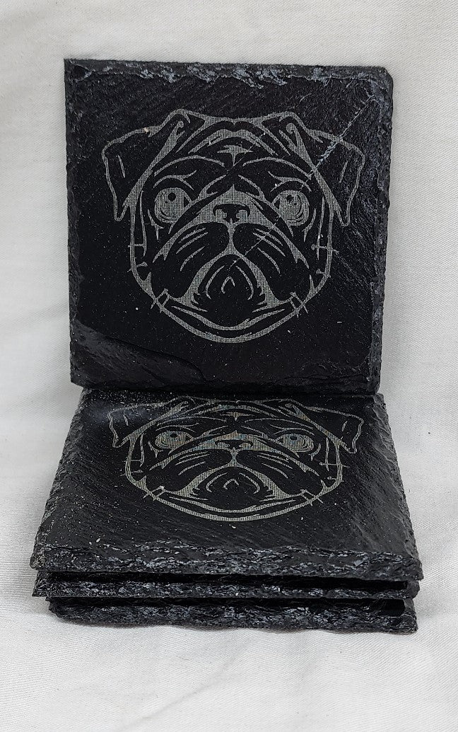 Slate Drink Coasters set of Four [4], Laser Engraved. Custom Coasters Available Free Shipping!