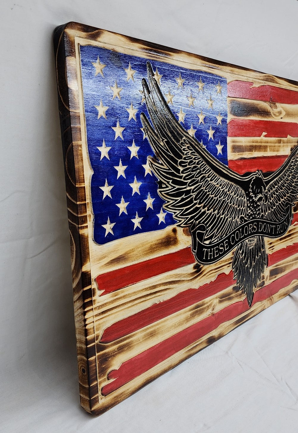 Rustic These Colors Don't Run Wooden Flag, American Wooden Flag with Eagle, Patriotic Wooden Us Flag, Wooden Rustic Flag READY TO SHIP