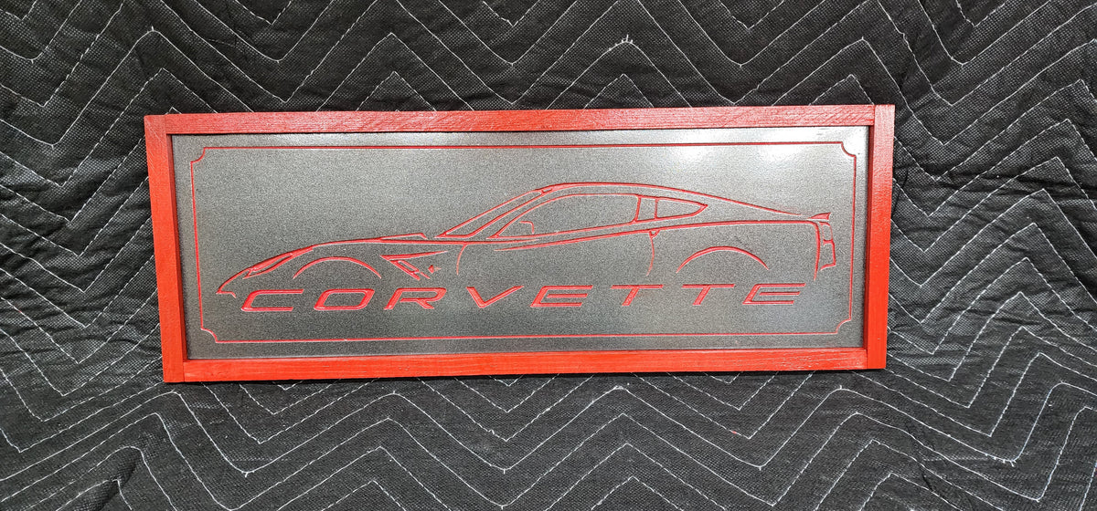 Corvette Sign Without Label Wooden Corvette Sign, Custom Corvette Sign, Corvette Sign, Rustic Corv ...