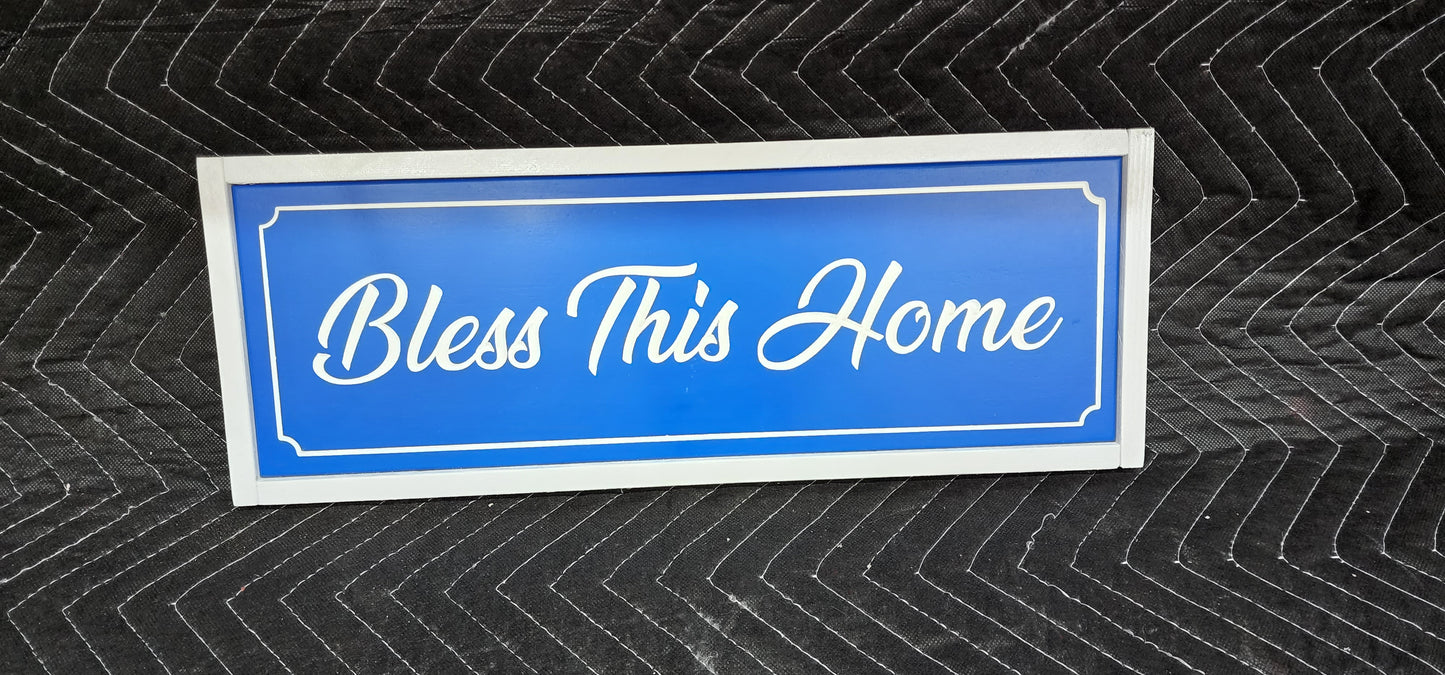 Wooden "Bless This Home" Sign, Custom Wooden Sign, Handmade Sign, Rustic Sign, Wooden Home Décor Sign READY TO SHIP