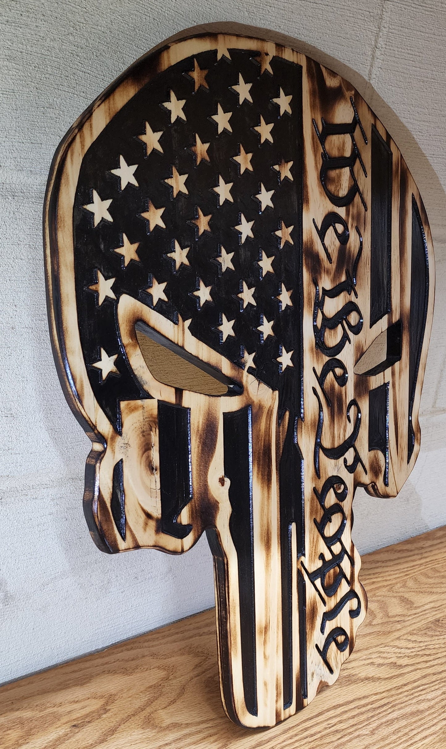 Wooden Rustic American Punisher "We the People" Flag, Wooden Flag, Wood American Flag, Punisher READY to SHIP!