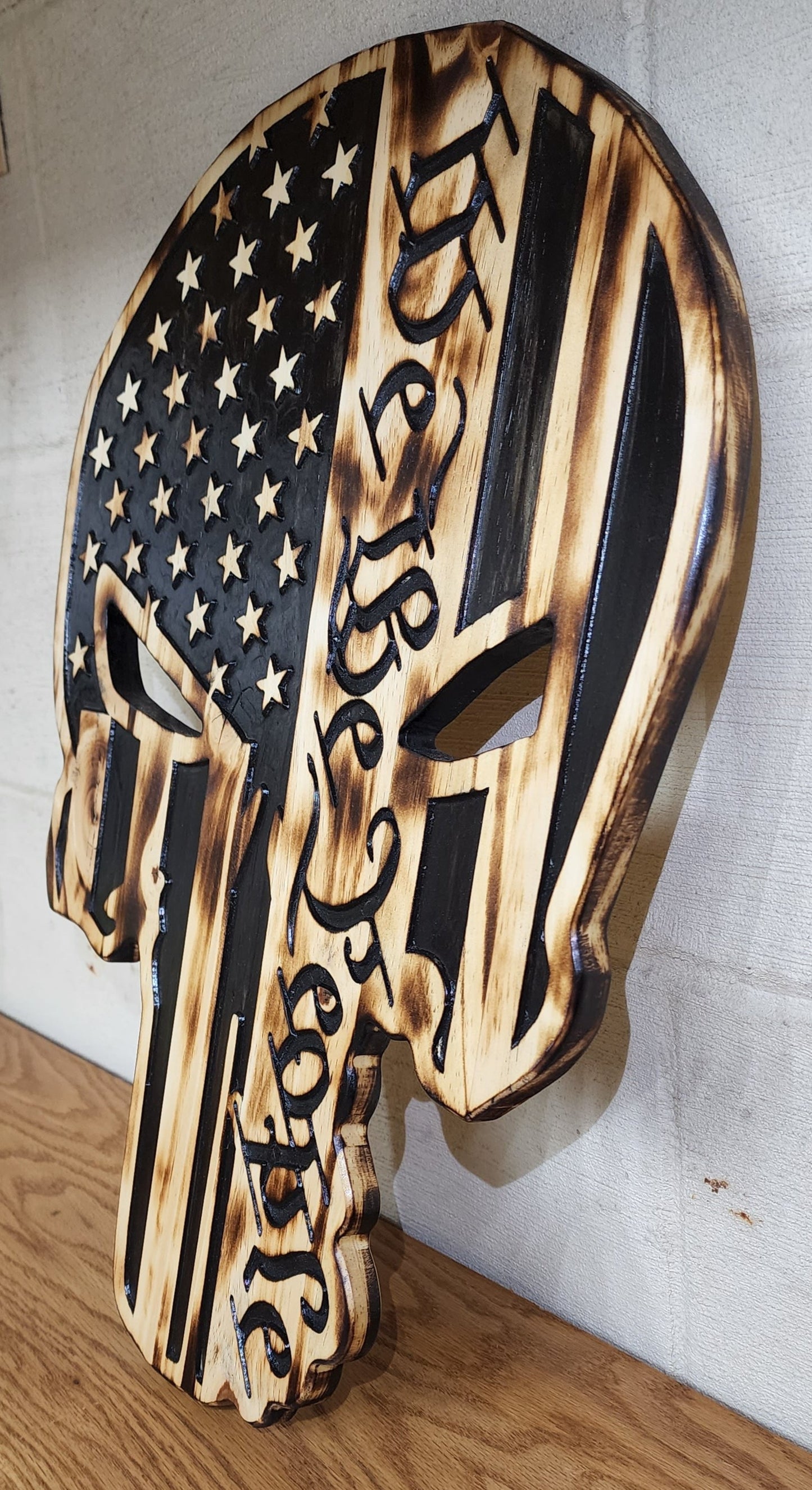 Wooden Rustic American Punisher "We the People" Flag, Wooden Flag, Wood American Flag, Punisher READY to SHIP!