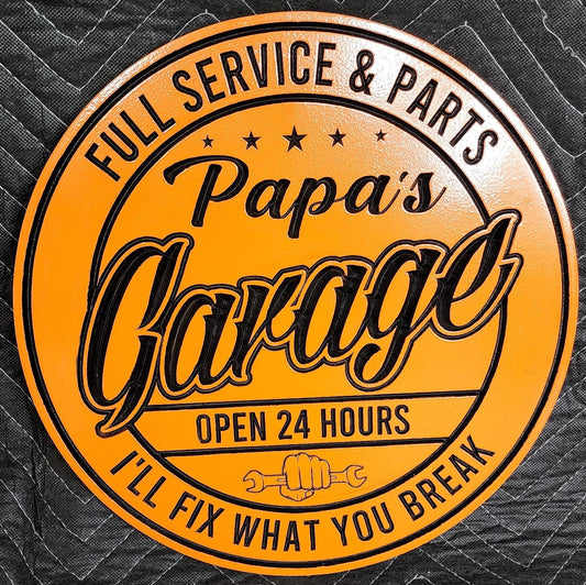 Papa's Garage Sign, Wooden Garage Sign, Full Service Garage Sign